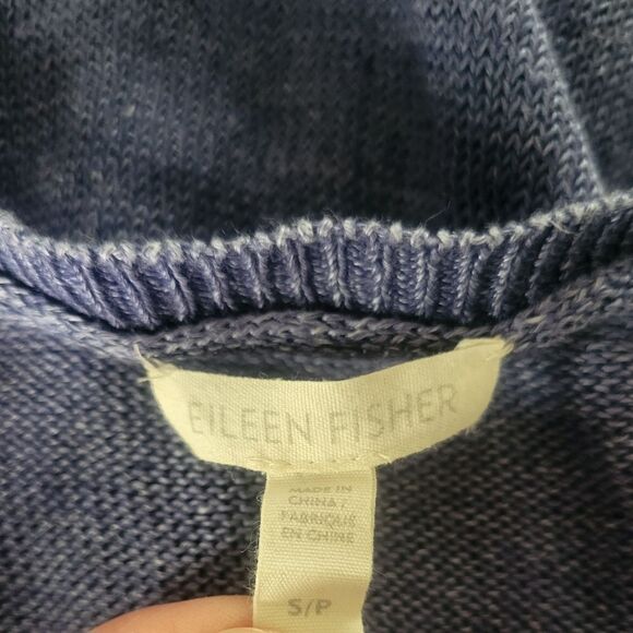 Eileen Fisher V Neck Linen Sweater Size Small - Picture 5 of 6